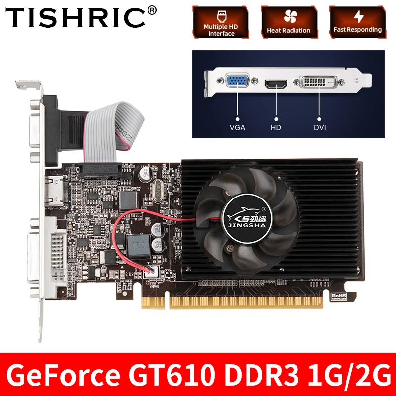 

Видеокарта NVIDIA GeForce GT 610 | Доступны варианты DDR3 VRAM 1 ГБ/2 ГБ | Подходит для офисного мультимедийного и старшего компьютера.