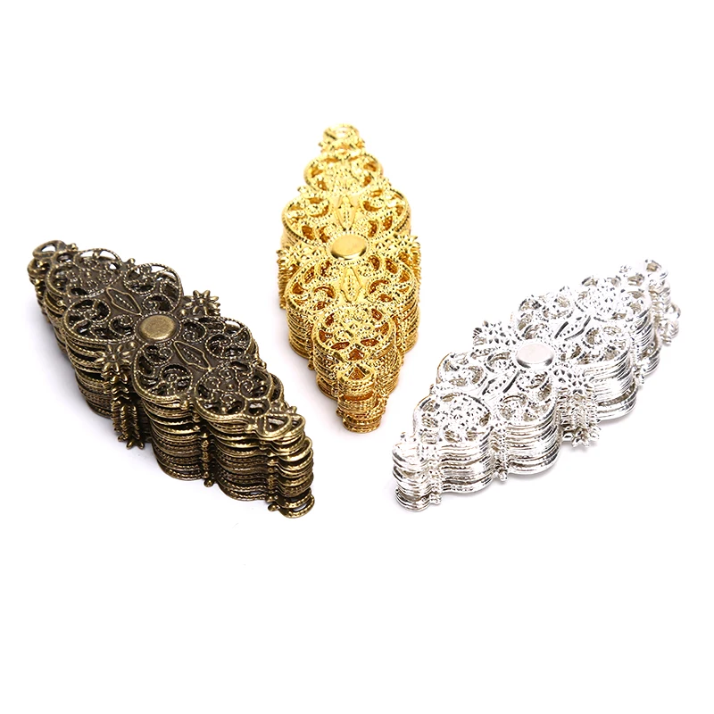 20Pcs Filigree Flower Wrap Connector Crafts Bronze Plated DIY Embellishments Findings Jewelry