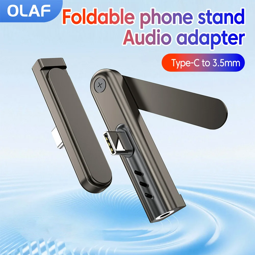 adaptador-de-Audio-tipo-c-para-35mm-adaptador-de-Audio-usb-c-para-35mm-com-suporte-dobravel-para-celular-para-iphone-15-16-samsung-adaptador-de-jack-usb-c