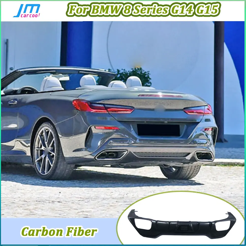 

Углеродное волокно для BMW 8 серии G14 G15 Coupe 2019-2022, автомобильный задний бампер, диффузор, спойлер, защита заднего бампера