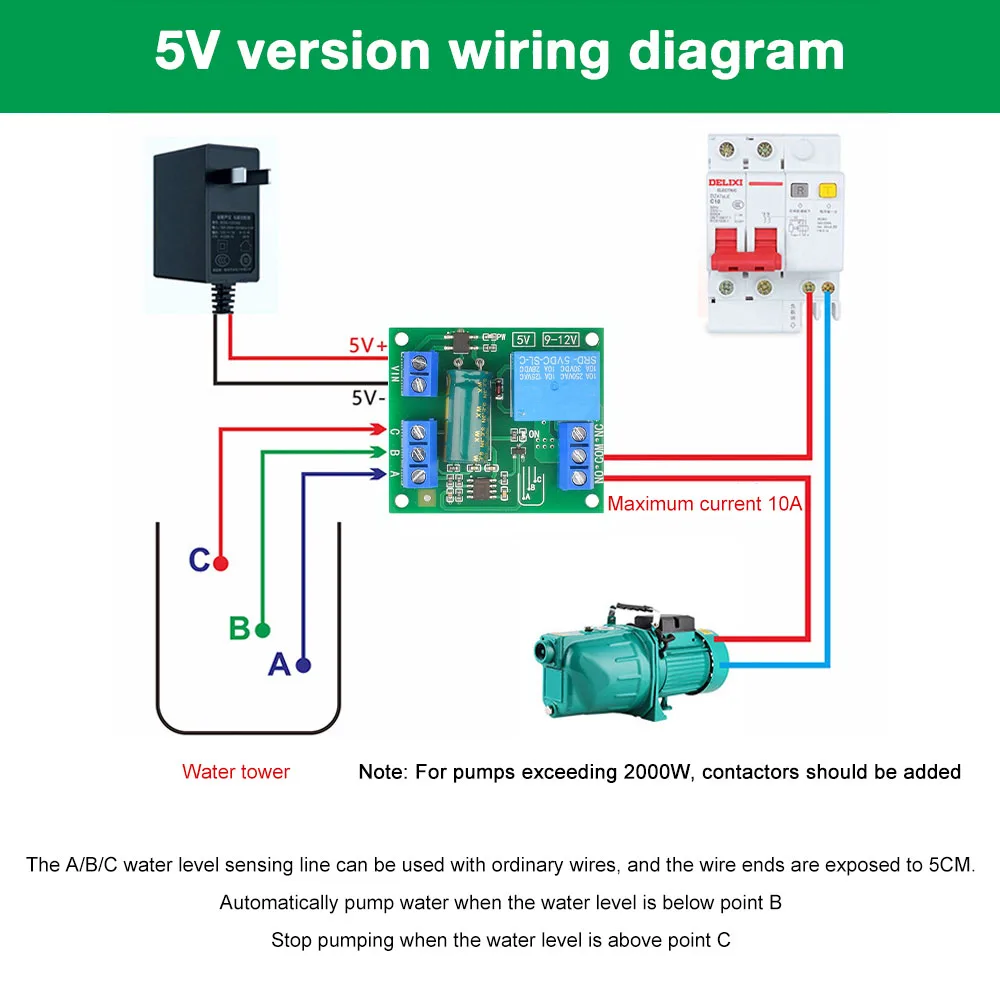 2 in 1 Pump Pour Water Automatic Controller DC 12V Liquid Level Sensor Switch Relay Module for Motor Fish tank Waterhouse Irriga