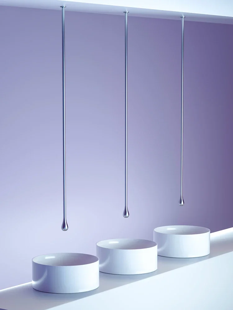 سقف مخفي من النحاس بالكامل ، أعلى الجدار ، الفن الإبداعي ، استشعار ذراع الرافعة ، قطرات الماء