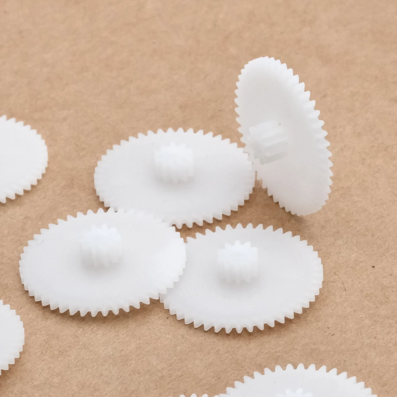 Double Gear 0.5M 10/12/18/20/26/30/36/40/46/50 Teeth Spur Plastic Gear 10-26 Teeth 2mm-Hole-Tight/Loose Fit DIY Model POM