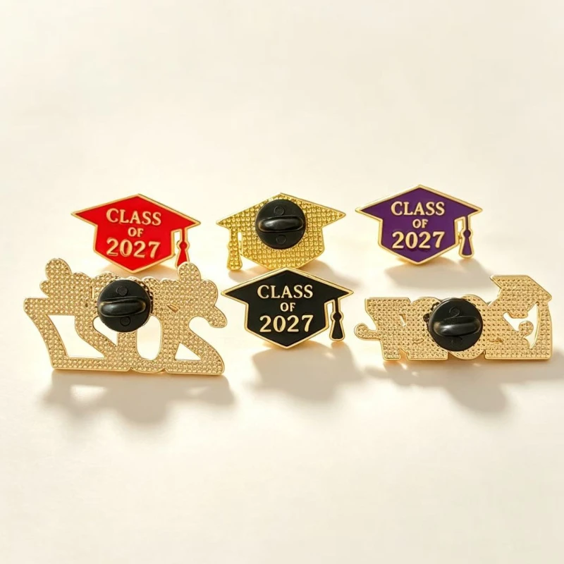 Graduation Cap Brooch Multicolor Alloy Enamel Badge Gift Metal Pin DIY Clothing Bags Hat T-shirt