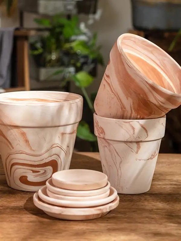 Red Clay Potted Planters Breathable Water Absorbing Pot for Succulent Plants Ceramic Flower Pots Handmade Pottery Planters