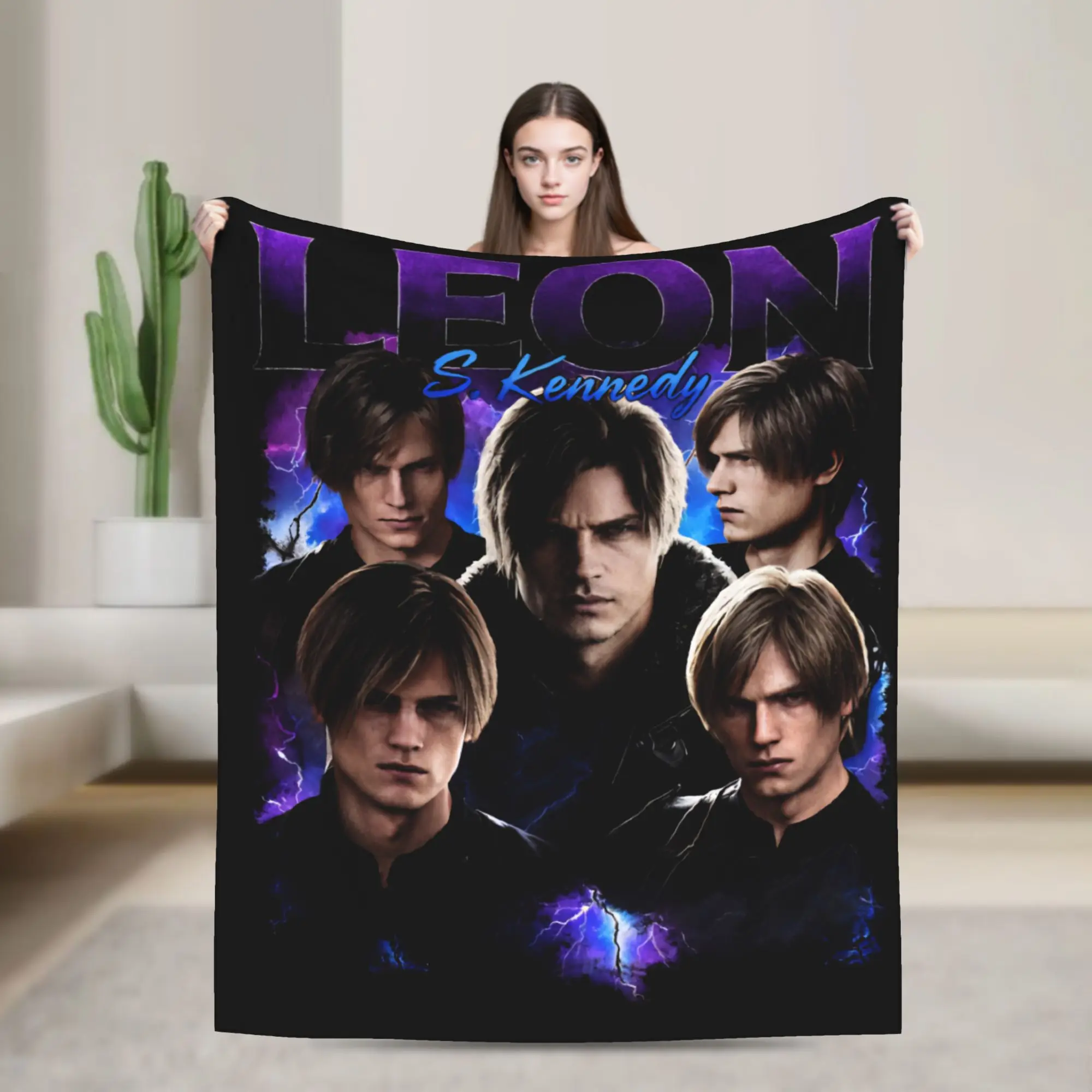 Leon Kennedy Resident Evil 9 Requiem Super Soft Blanket Kids Adult Plush Bedding Throws Graphic Flannel Bedspread Sofa Bed Cover