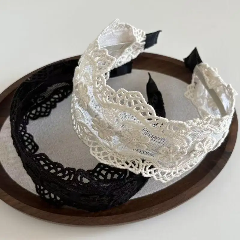 Neue Niedliche Elegante Weiße Spitzen-Haarbänder Stirnband für Frauen und Kinder Scrunchies Haarreif Haarschmuck Kopfschmuck Ornament – Detail 6