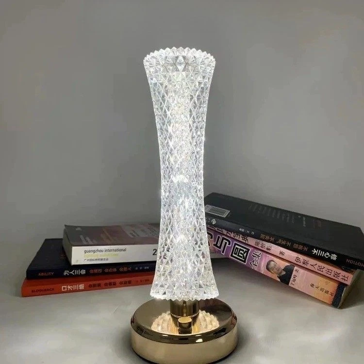 

This Guangzhou Tower Small Waist Crystal Desk Lamp Is Full of Creativity and Girlish Feel, Suitable for Use As A Bedside Lamp Or