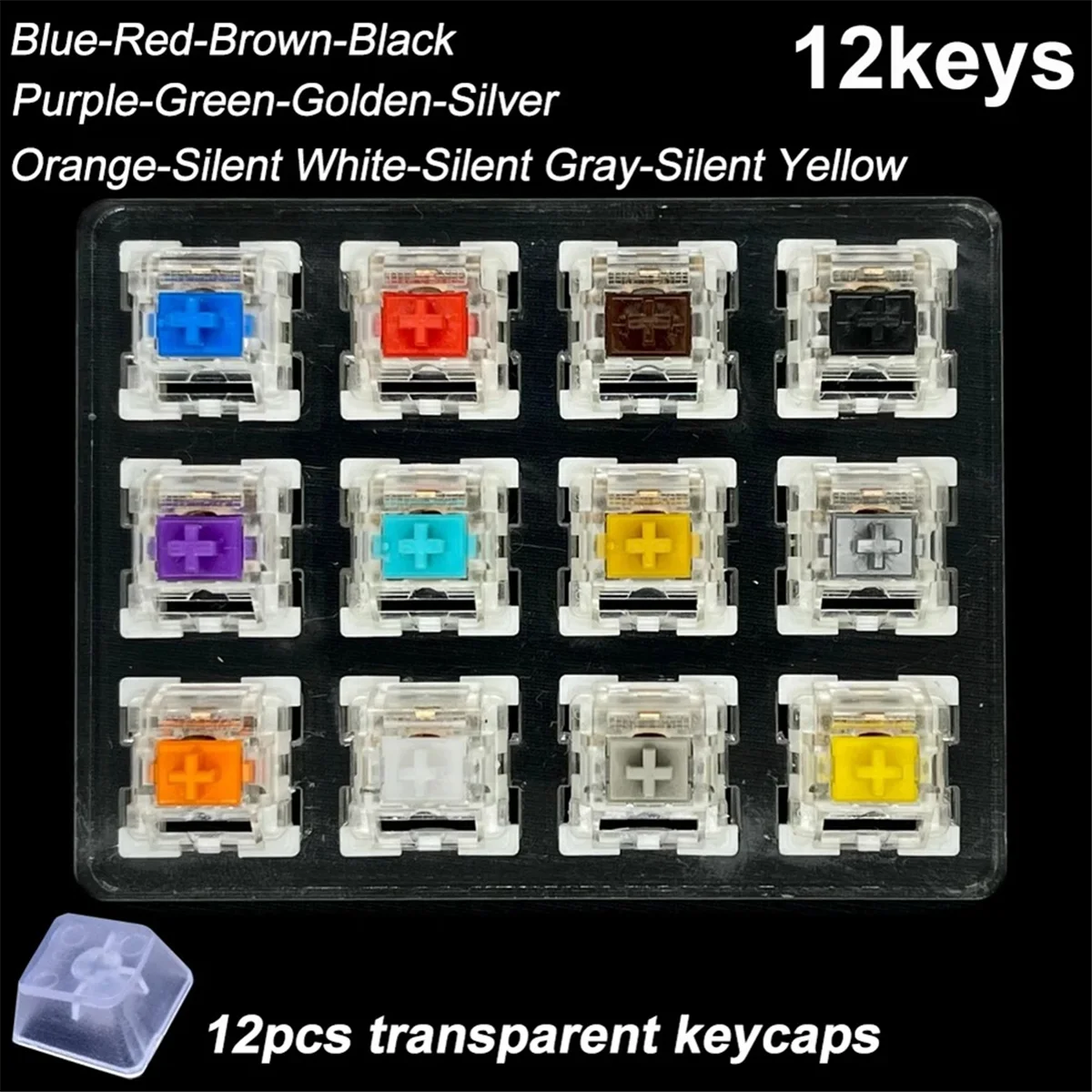 9 Key Switches Tester for Outemu for Mechanical Keyboard Gaming Switch Blue Linear Clicky Slient Silver White SMD Axis