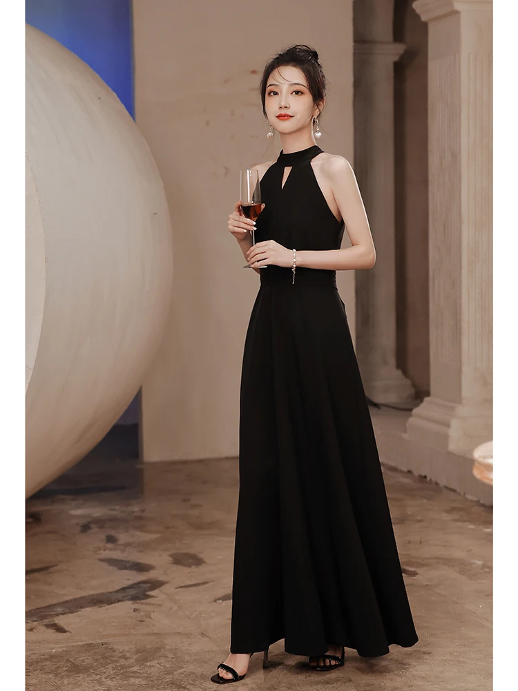 

Элегантное черное длинное вечернее платье для женщин, новинка 2026 года, класса люкс, для торжественных мероприятий, вечеринок, художественных экзаменов, церемоний и вечеринок для взрослых.