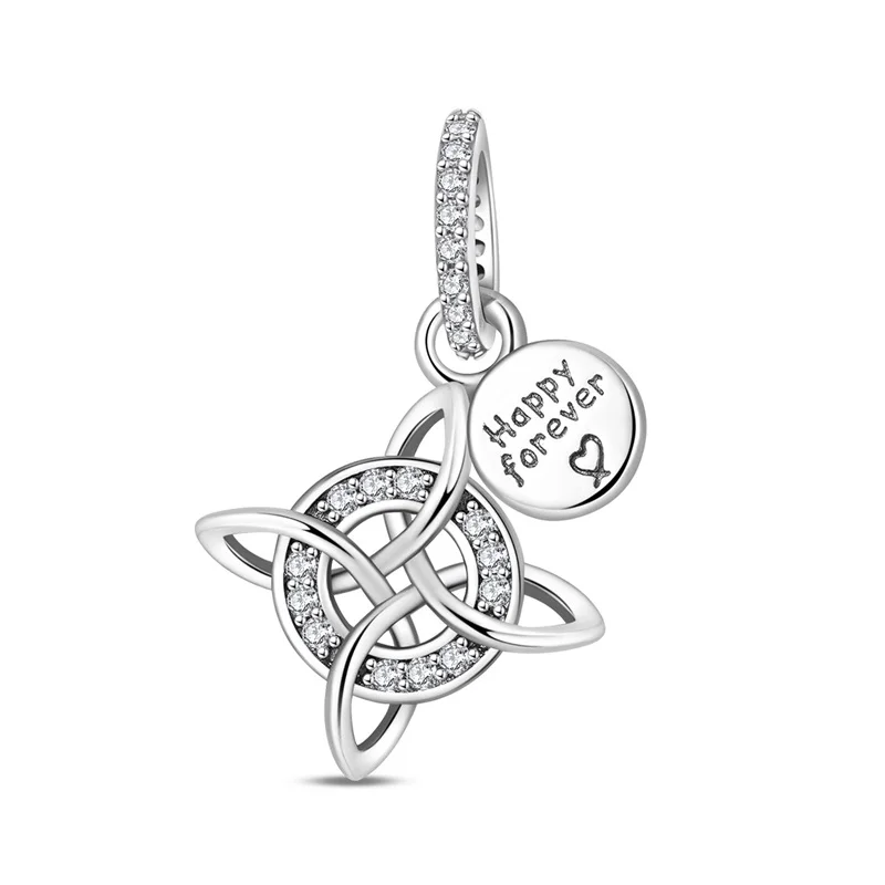 

925 Sterling Silver Romantic Freedom Eternal Charms Beads Shining Zircon Dangle Pendant Fit Original Bracelet DIY Women Jewelry