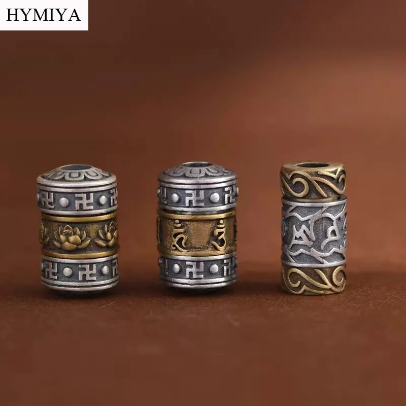 

Real 100% 925 Silver Six Words Beads Tibetan Lotus Jewelry Loose Beads DIY Jewelry Findings