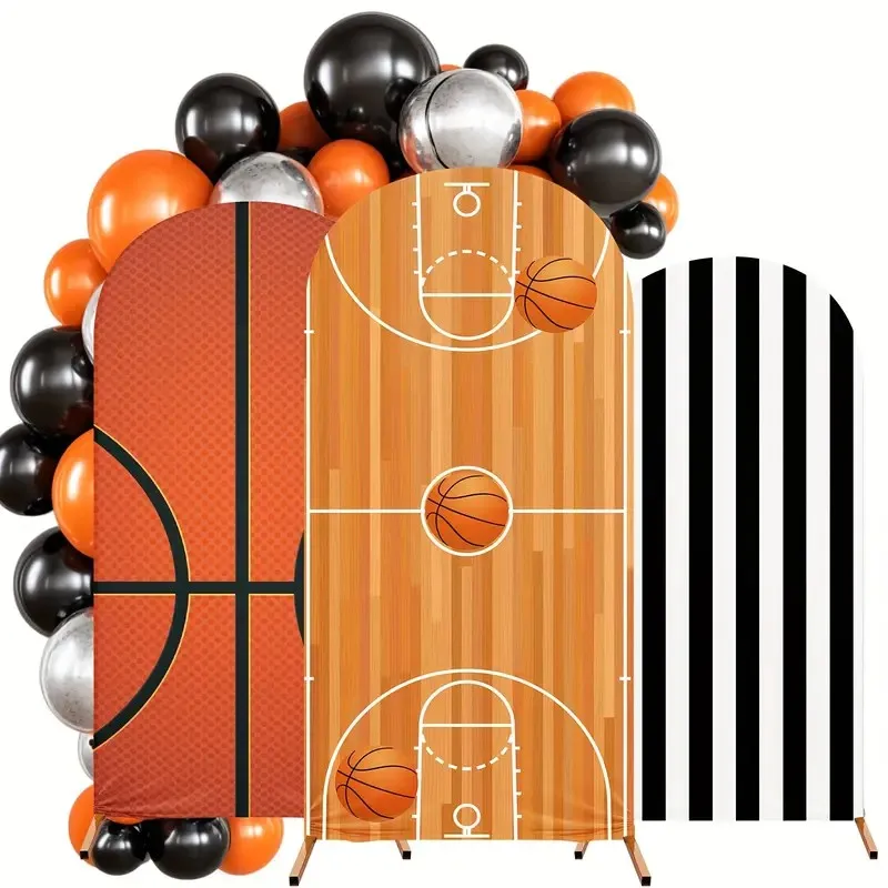 

Basketball Arch Background Bracket Cover Spandex Close Fitting Sports Theme Birthday Arch Cover Props for Party Decoration