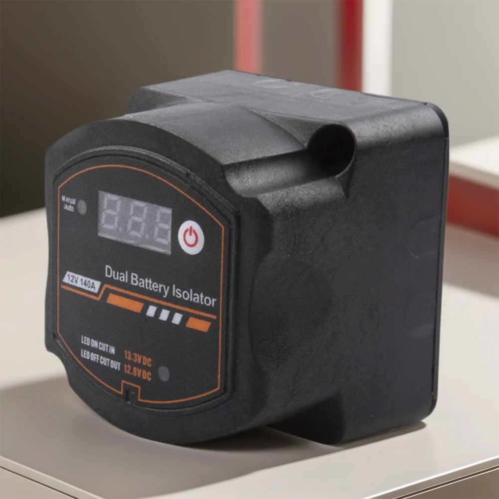 Dual Battery Isolator with Digital Voltmeter Auto Manual Voltage Sensitive Relay Smart VSR for Car RV Boat