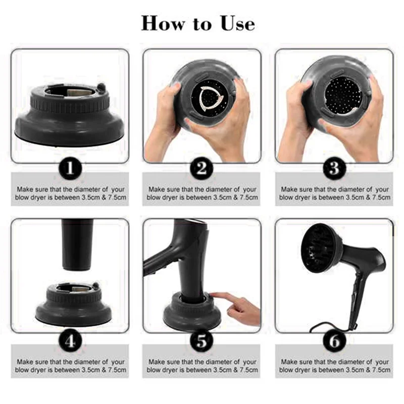 Difusor de secador de pelo A24P, accesorio Universal para difusor de cabello para ondas rizadas finas y gruesas y herramienta de peluquería rizada