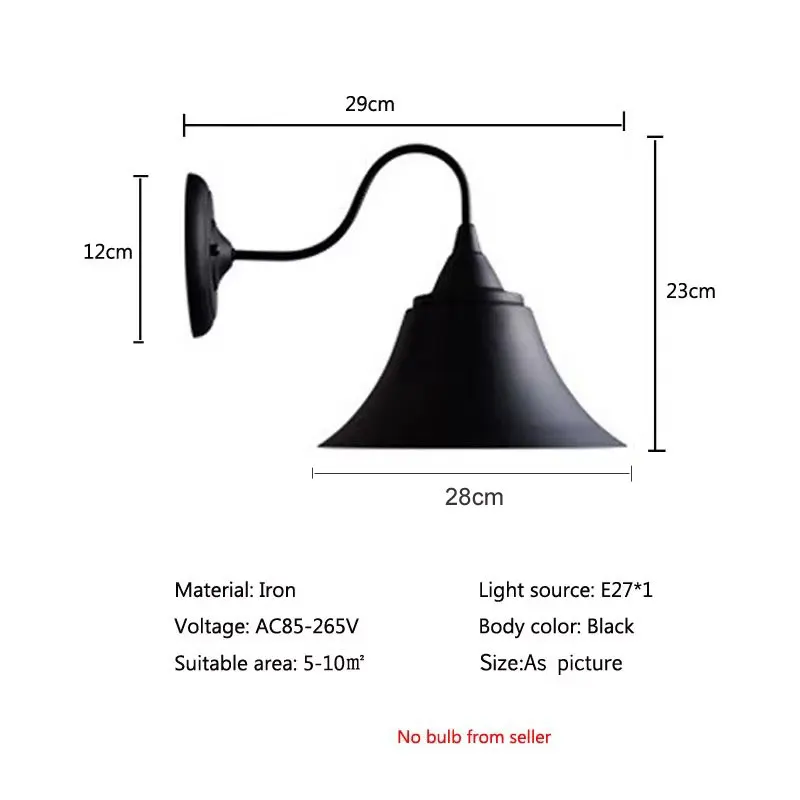 American Retro Industrial Wind Wall Lamp Creative Bedside Balcony Aisle Iron Lighting Nostalgic Corridor Bar Cafe Lamp