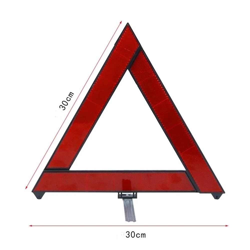 Car Tripod Folded Stop Sign Reflector Car Emergency Breakdown Warning Triangle Red Reflective Sticker Safety Hazard Car Tripod