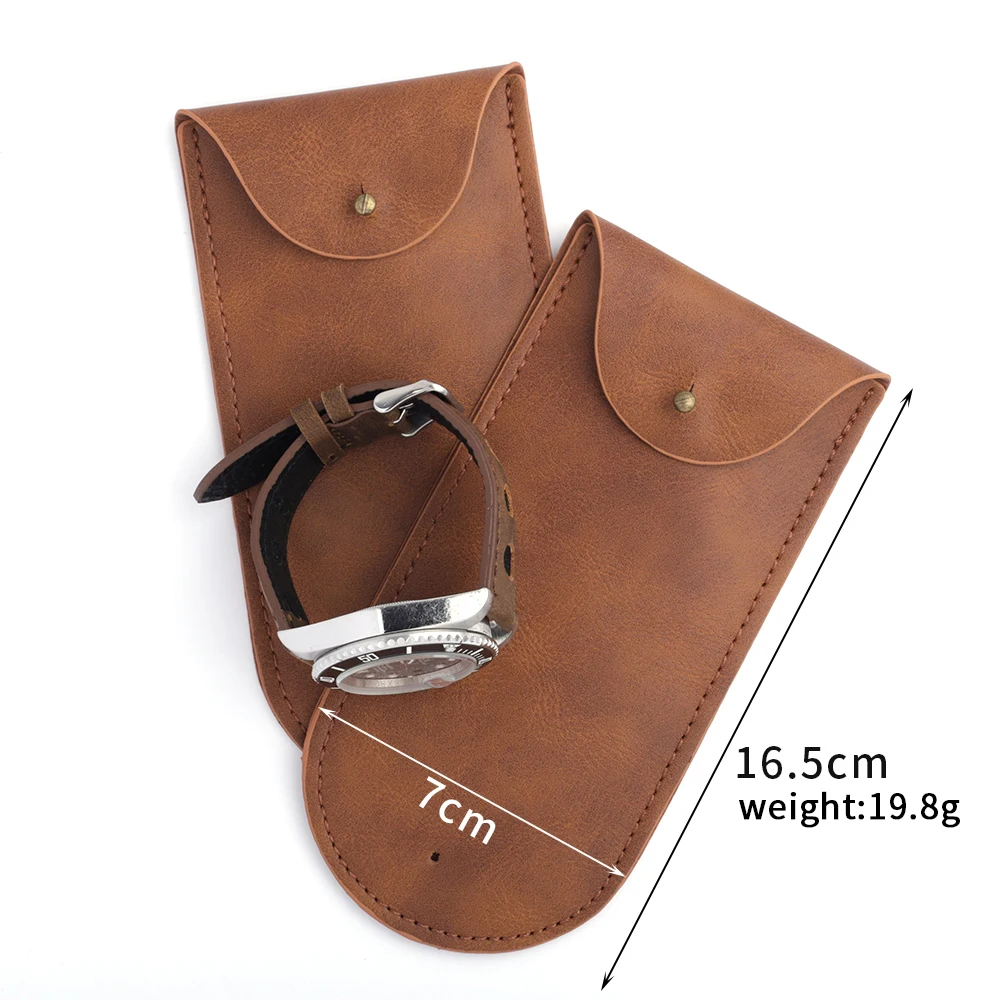 빈티지 PU 가죽 시계 상자 팔찌 보관 가방 남자를위한 휴대용 여행 보석 가죽 주머니 시계 파우치 가방 케이스