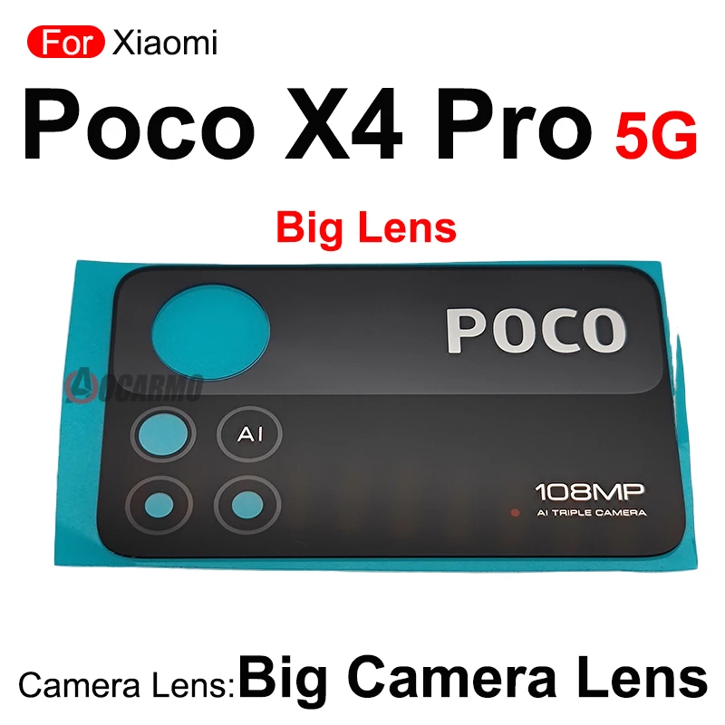 1Pcs For Xiaomi Mi Poco X4 Pro 5G Back Main Rear Camera Lens Replacement Parts