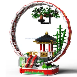 Jiangnan Garden Ornaments Model Buliding Bricks MOC 87001 Chinese Architecture Style Ideas House Decoration Blocks DIY Toy Gift