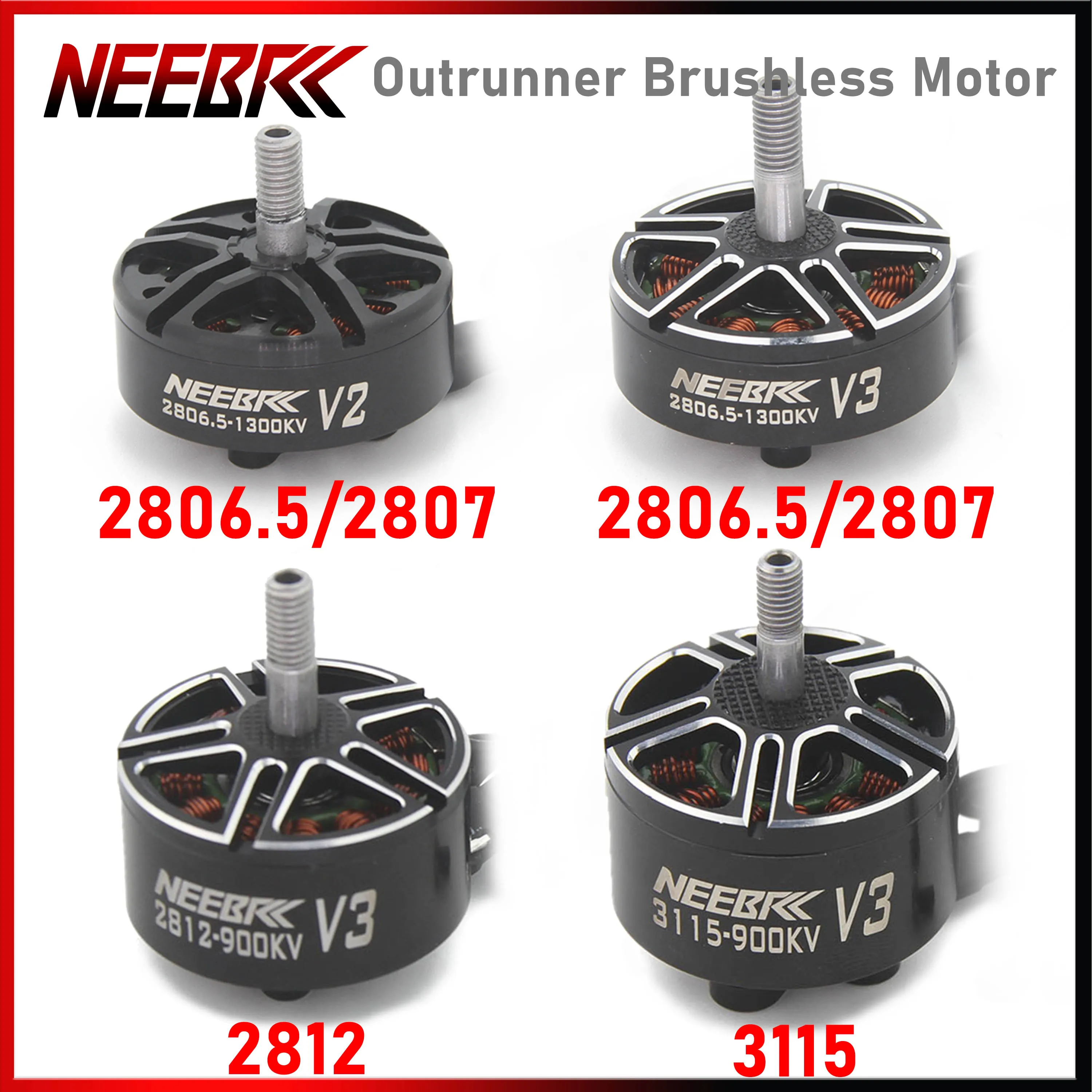 NEEBRC 2806.5 2807 2812 3115 Drone Outrunner Brushless Motor 900KV 1300KV for RC FPV Racing Quadcopter Airplane Mark4 Frame ESC