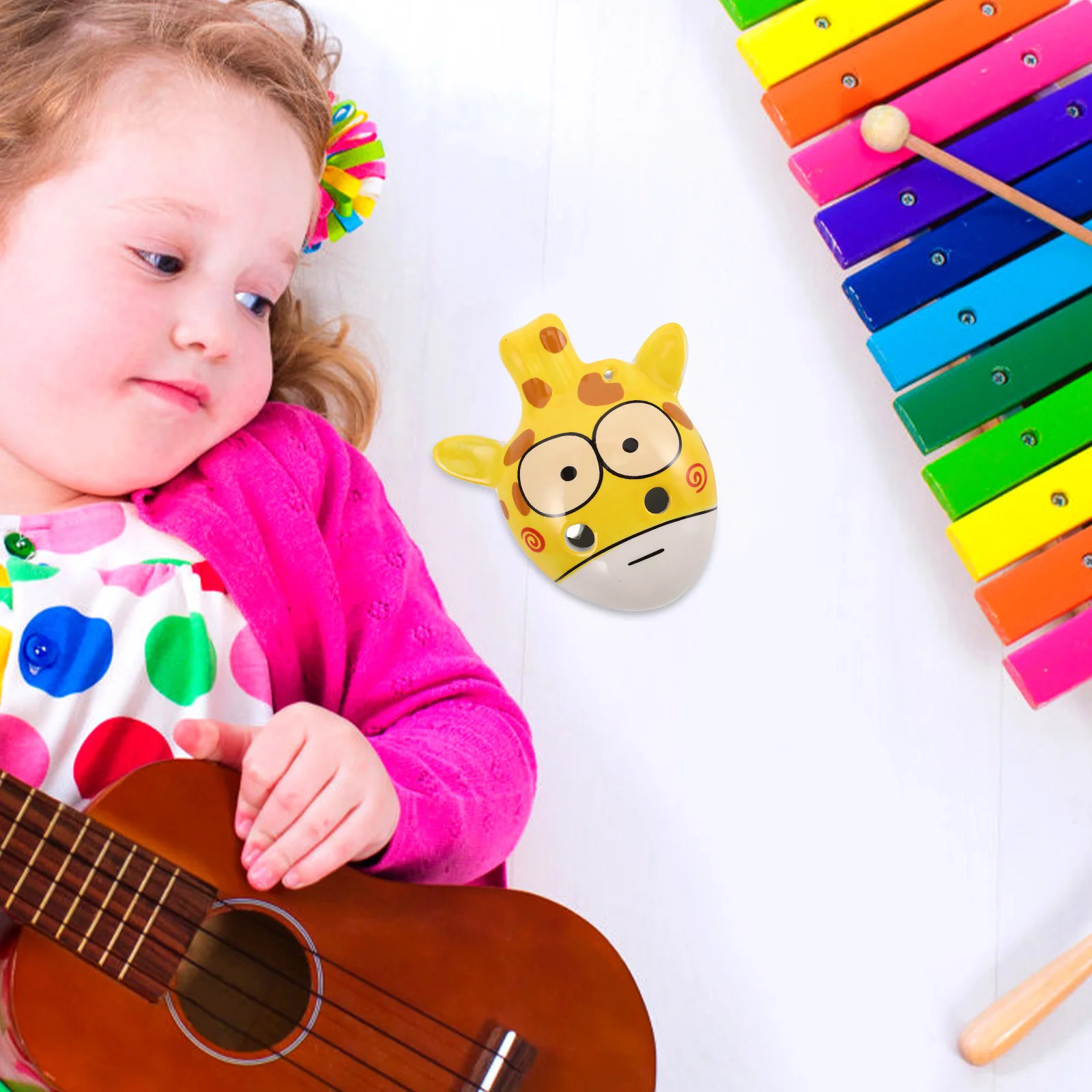 

Cute Cartoon Giraffe Pendant Early Education Toy Baby Hanging Toys Ocarina Child