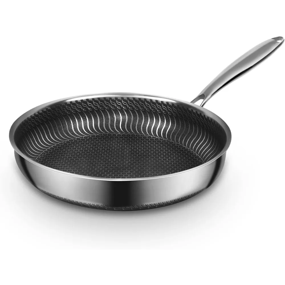 

Stainless Steel Non-stick Frying Pan Suitable for Induction Cooktops, Compatible with All Stovetops, Easy To Clean, PFOA Free
