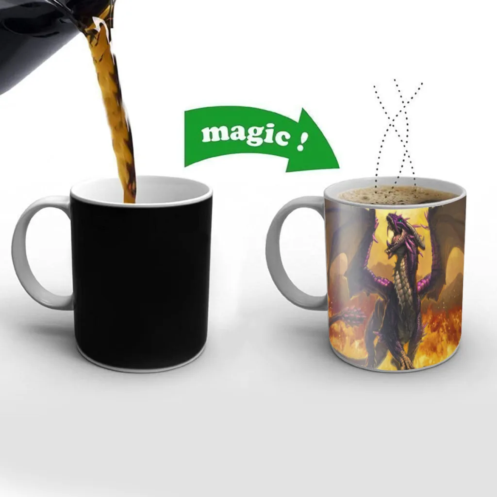 Nordic Fantasy Dragon Color Changed Mug Coffee Milk Ceramic Cup Gifts for Gift Cup Free shipping