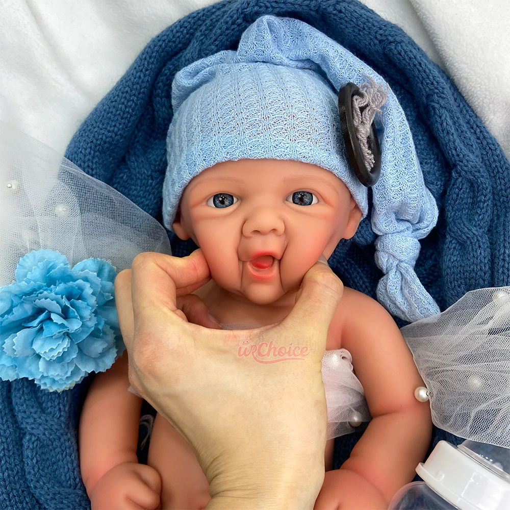 الميزات الواقعية ولد / فتاة 43 سم مرنة سيليكون إعادة الولادة دمية حية 3D الجلد سهل التنظيف إسبانيا الطفل للتصوير الفوتوغرافي