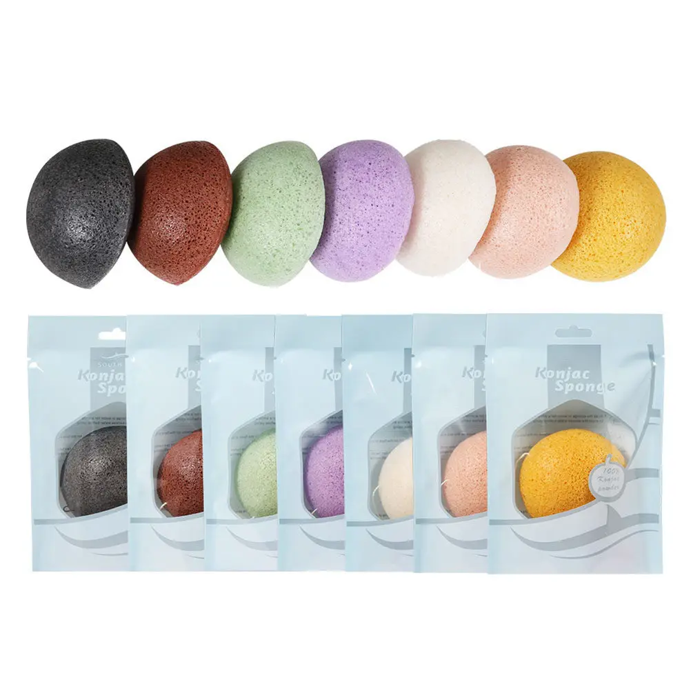 3Pcs Facial Sponges Natural Semicircular Deep Cleansing Gentle Exfoliating Wash Face Flutter Biodegradable Skin Care