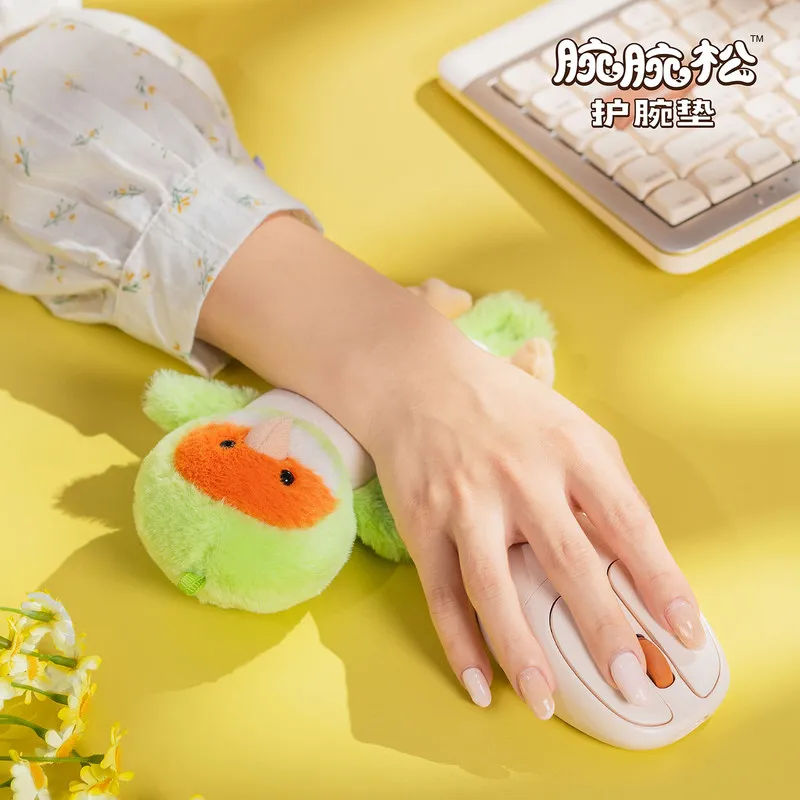 Wanwansong Plush Wrist Rest Pad Cute Cartoon Doll Hand Support For Office Keyboard Mouse Desk Accessory Birthday Gift Women