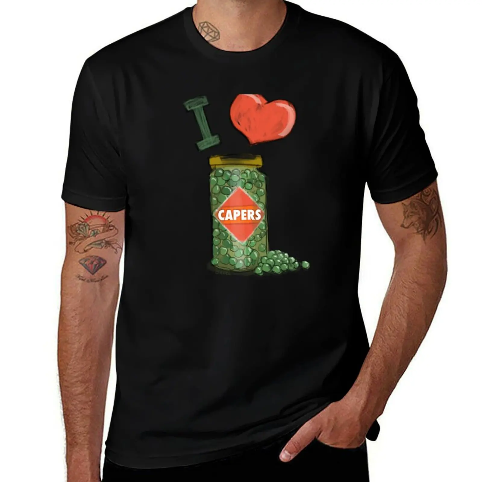 I Love Capers T-Shirt t shirts for man cotton funny T-Shirt