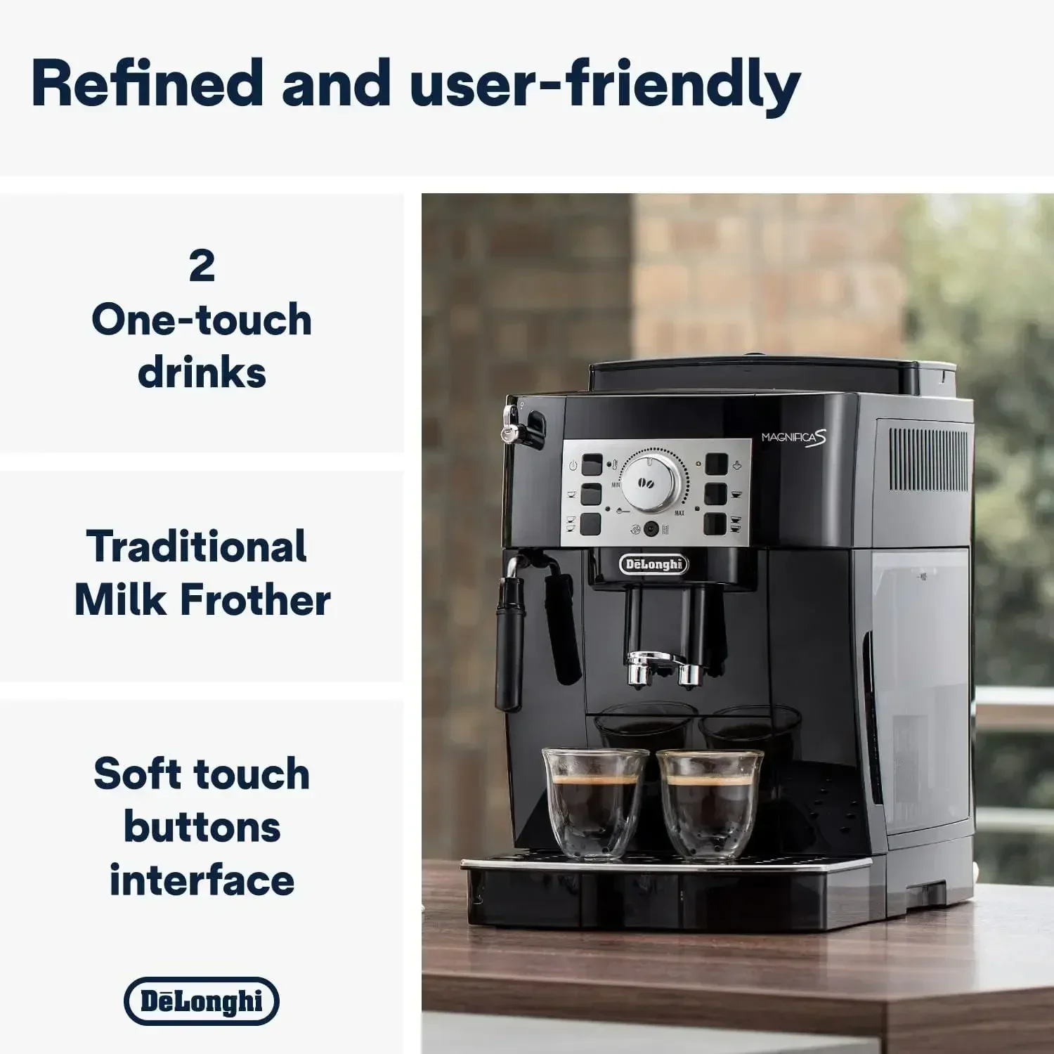 Kitchen suppliesDe'Longhi Magnifica S ECAM22.110.B, Coffee Maker with with Milk Frother, Automatic Espresso Machine with 2 Hot C