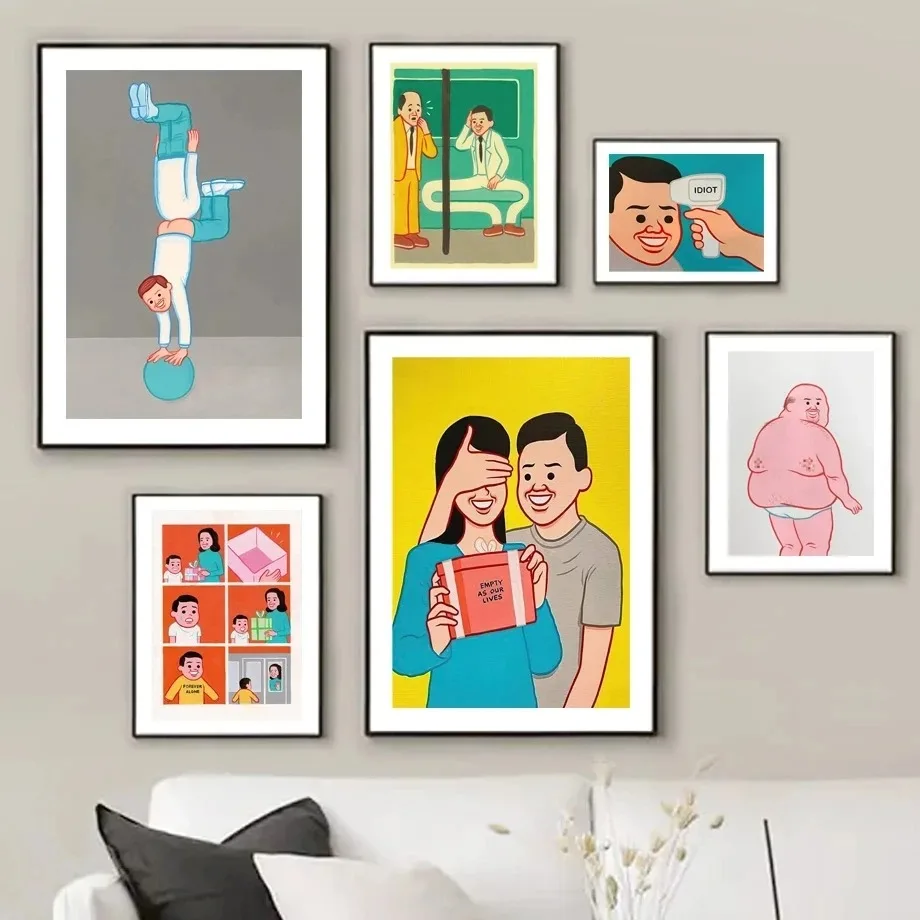 Joan Cornella Irony Painting You Make Me Sick Contemporary Funny Wall Art Humorous Modern Canvas Painting Home Decor For Bedroom