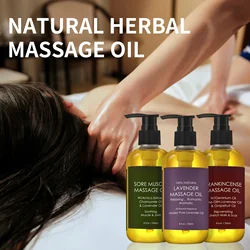 Óleo essencial de massagem corporal para relaxar os músculos e ativar, óleo herbal para costas, ombros, pescoço e pescoço, salão de ervas