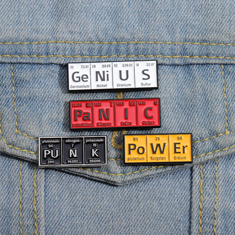 Periodic Table Of Elements Enamel Pin Relative Atomic Mass Hydrogen Helium Lithium Brooches Lapel Badges Jewelry Chemist Gift