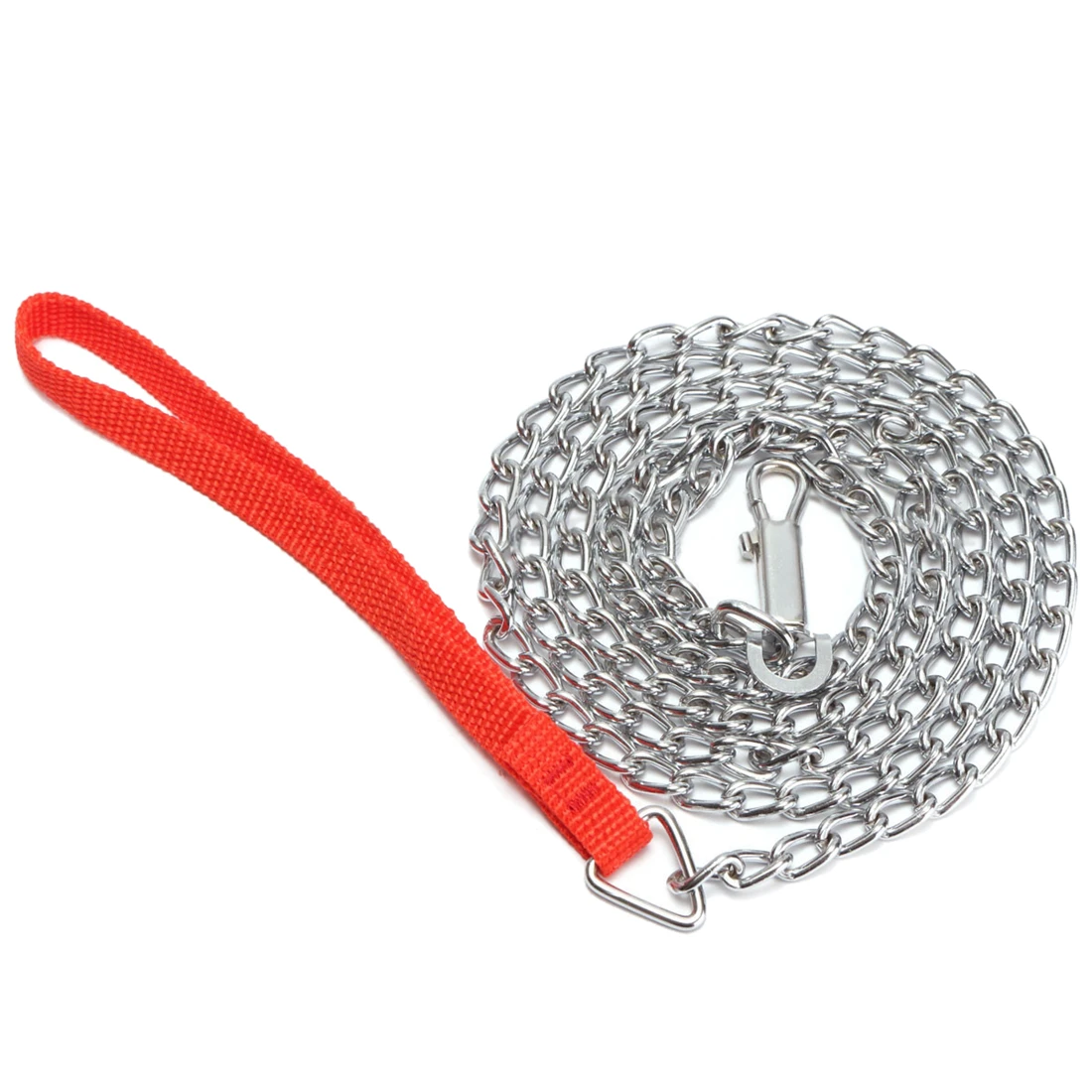 1.6m Heavy Duty Metal Chain Dog Puppy Walking Lead Leash Clip Red Handle