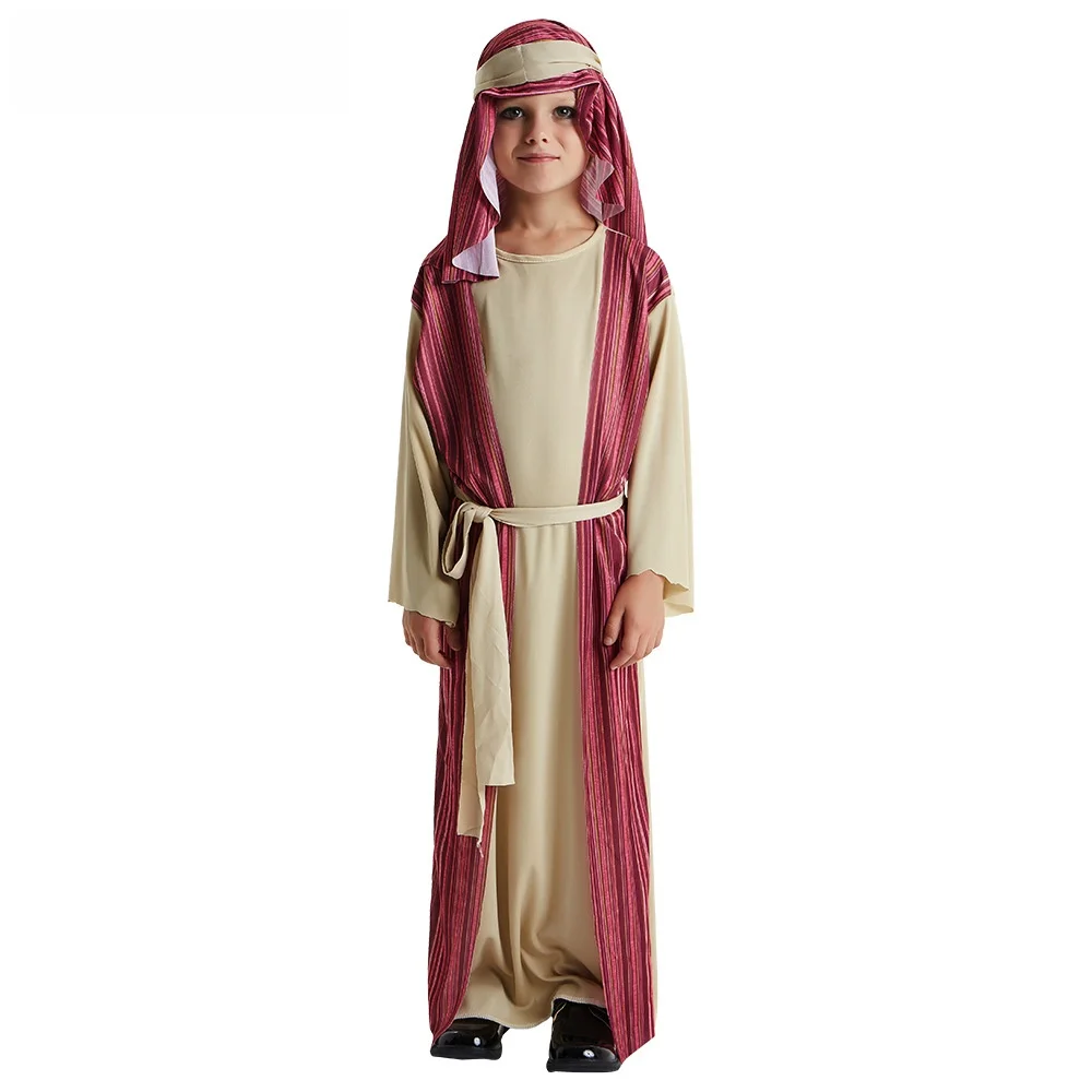

Arabian epherd Boy Costume for Boys loween Par Dance Costume Polyester Fiber Stage Performance Clothes Traditional Ethnic