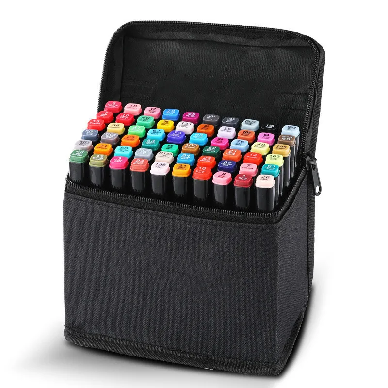 30/40 Color Markers Manga Drawing Markers Pen Based Sketch Felt-Tip Oily Twin Brush Pen Art Supplies Korean Stationery