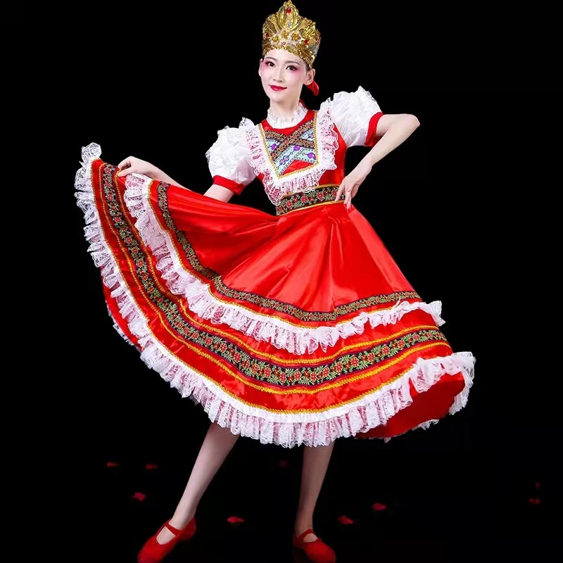 Classical Elegant Traditional Russian Dance Costume Dress European Princess Stage Dresses Mongolia Stage Performance Clothing