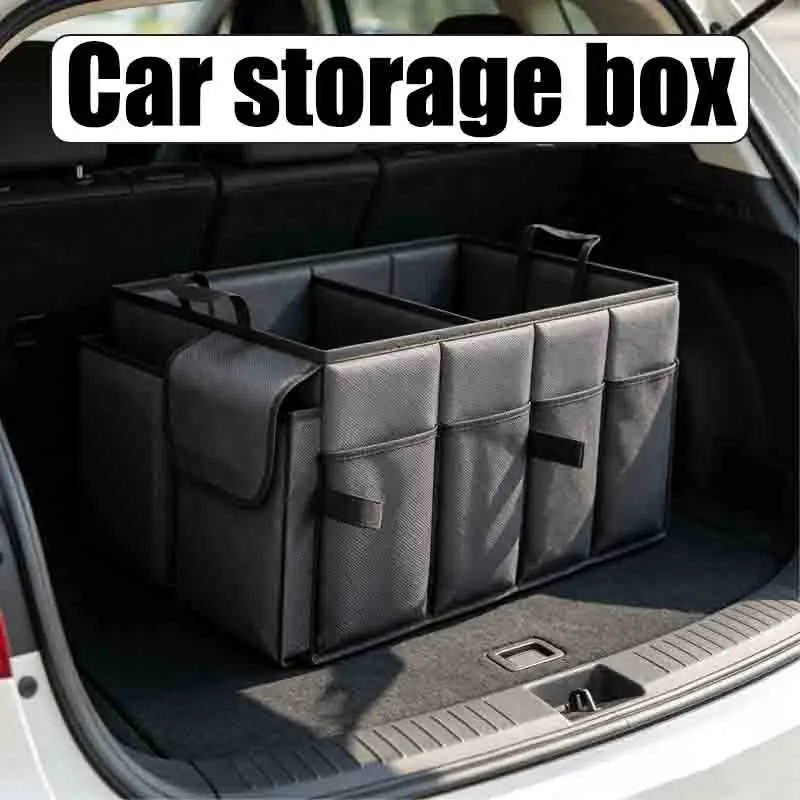 Foldable Car Trunk Portable Storage Box Large Capacity Vehicle Organizer for Rear Collapsible Container with Space-Saving Design