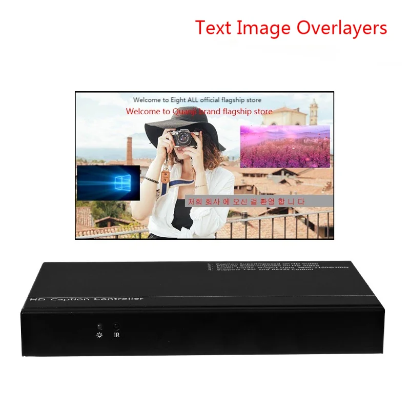 

Character Picture Video Caption Adder Subtitle Overlayer Signal HDMI Audio Separation Multiple Devices Remote Control Management