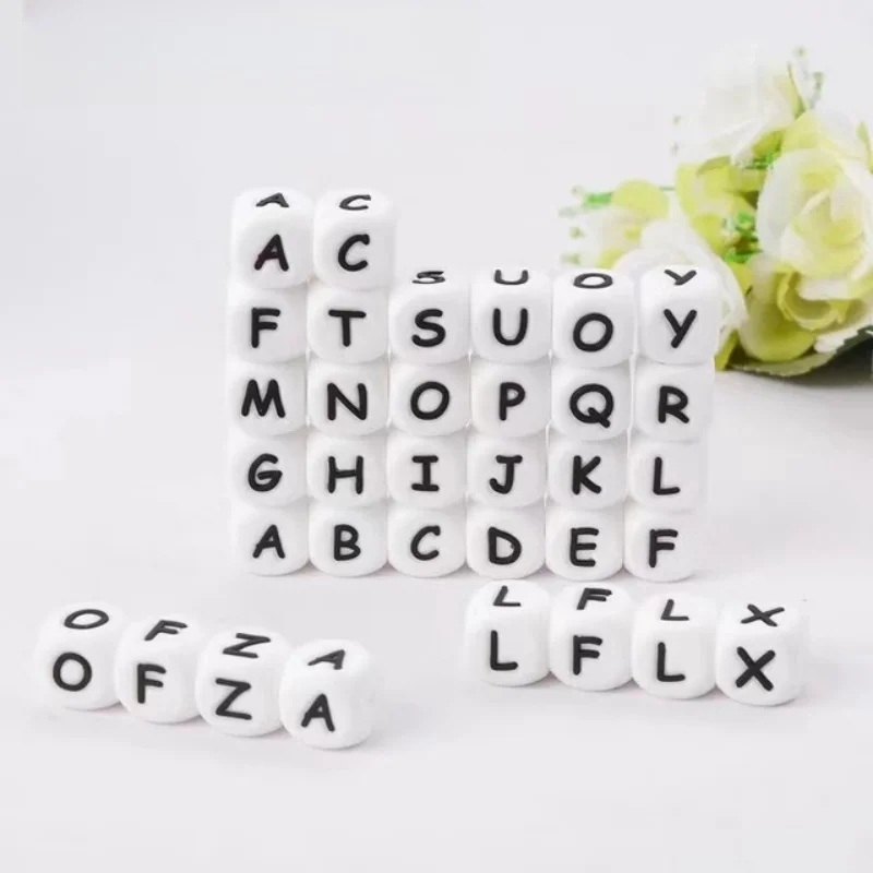 12MM Silicone Letters Beads DIY jewelry accessoriesFor To Make Bracelets English Alphabet Beads BPA Free Food grade