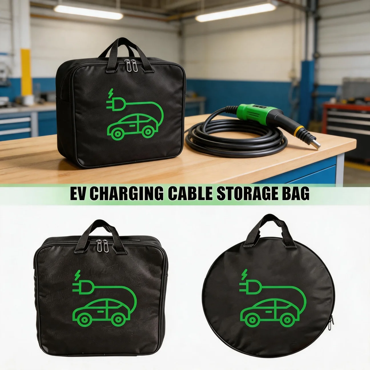 

Universal Electric Car Charger Storage Bag Waterproof Handled Bag Car Battery Cable EV Car Charging Gun Storage Organizer