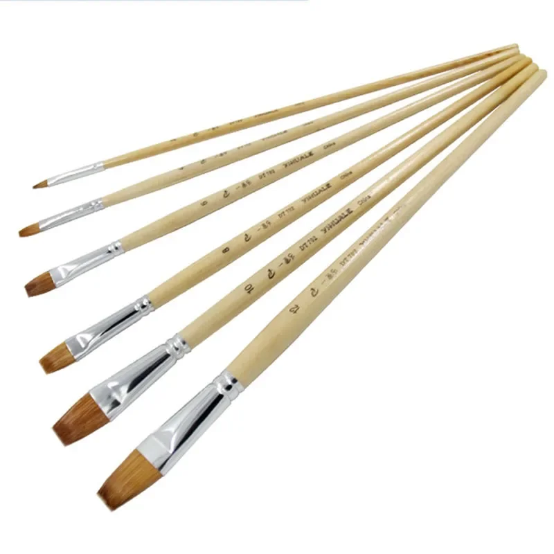 

6pcs/Set,high quality weasel hair level peak Watercolor gouache acrylics oil painting pen special for examination painting brush