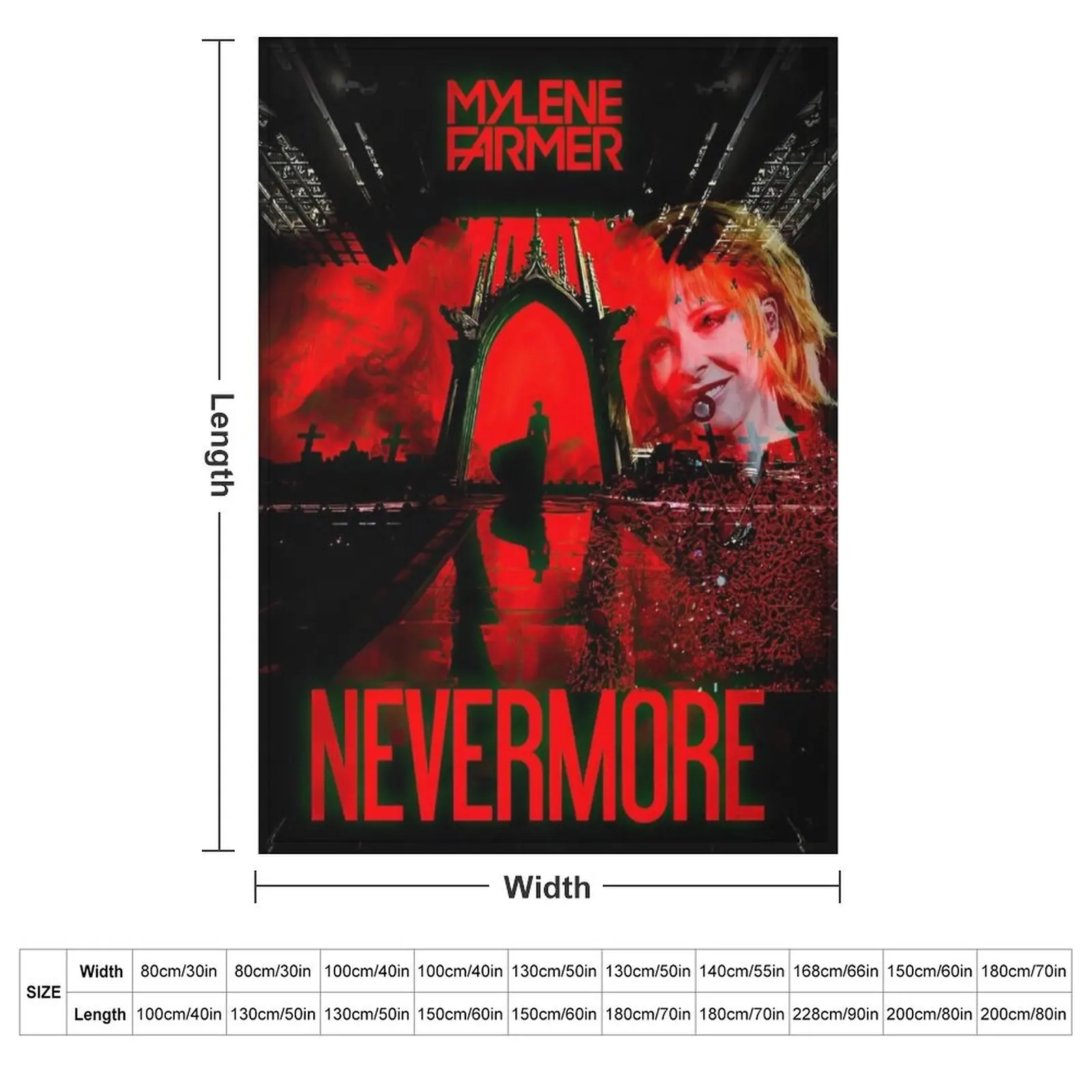Mylene_Farmer_Nevermore Tour 2024 Throw Blanket couch cozy soft plush fuzzy picnic outdoor blanket
