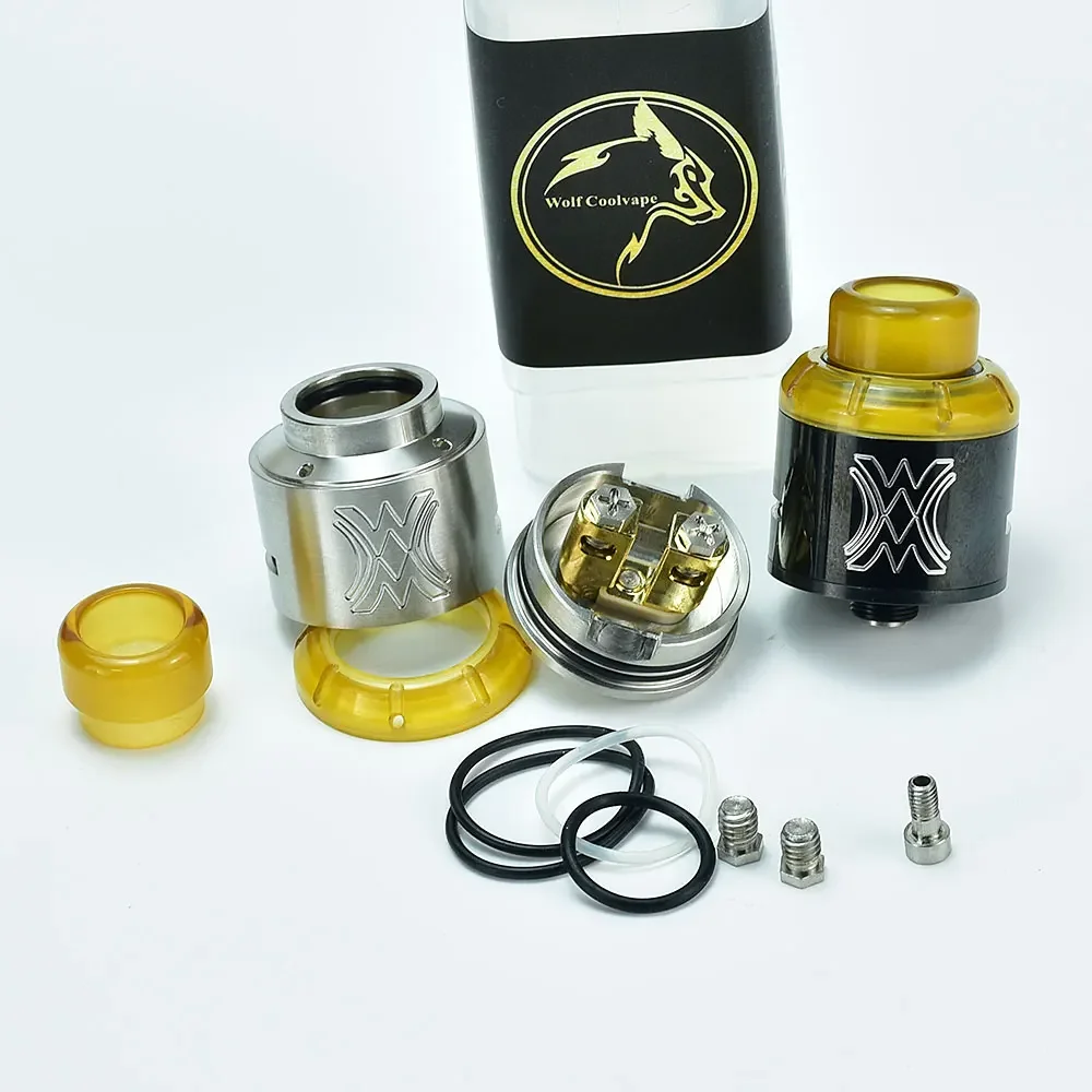 

WolfCoolVape 24 мм 316SS Танк RDA | Восстанавливаемая одинарная/двойная катушка впускного потока воздуха