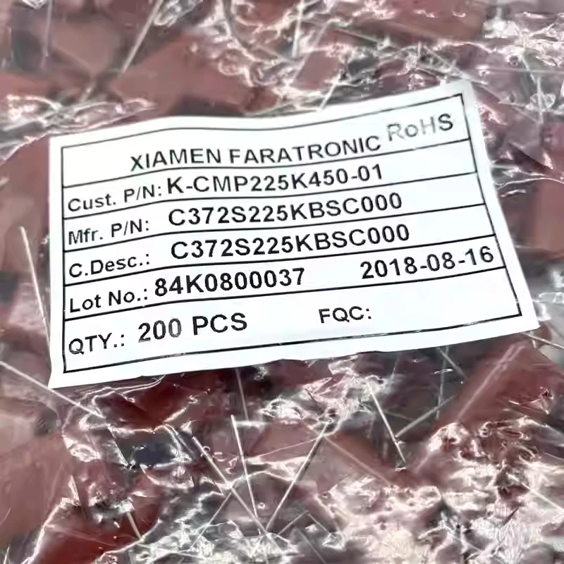 Ultra thin GD Xiamen Farah CBB C37 2.2uf 225 2u2 450v film capacitor 27.5MM