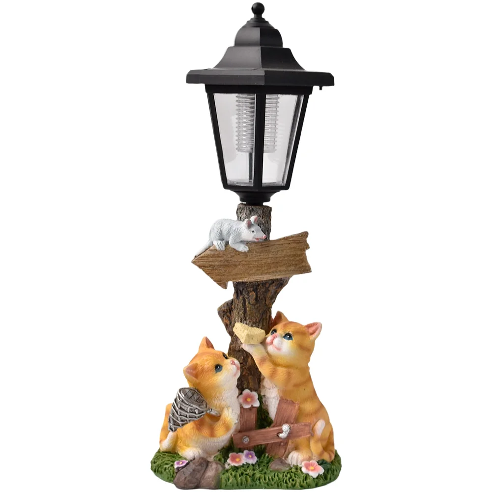 Cat Resin Solar Light for Outdoor Garden Pathway Decoration Waterproof 15 9 35.5 cm Synthetic Resin Night Illuminator