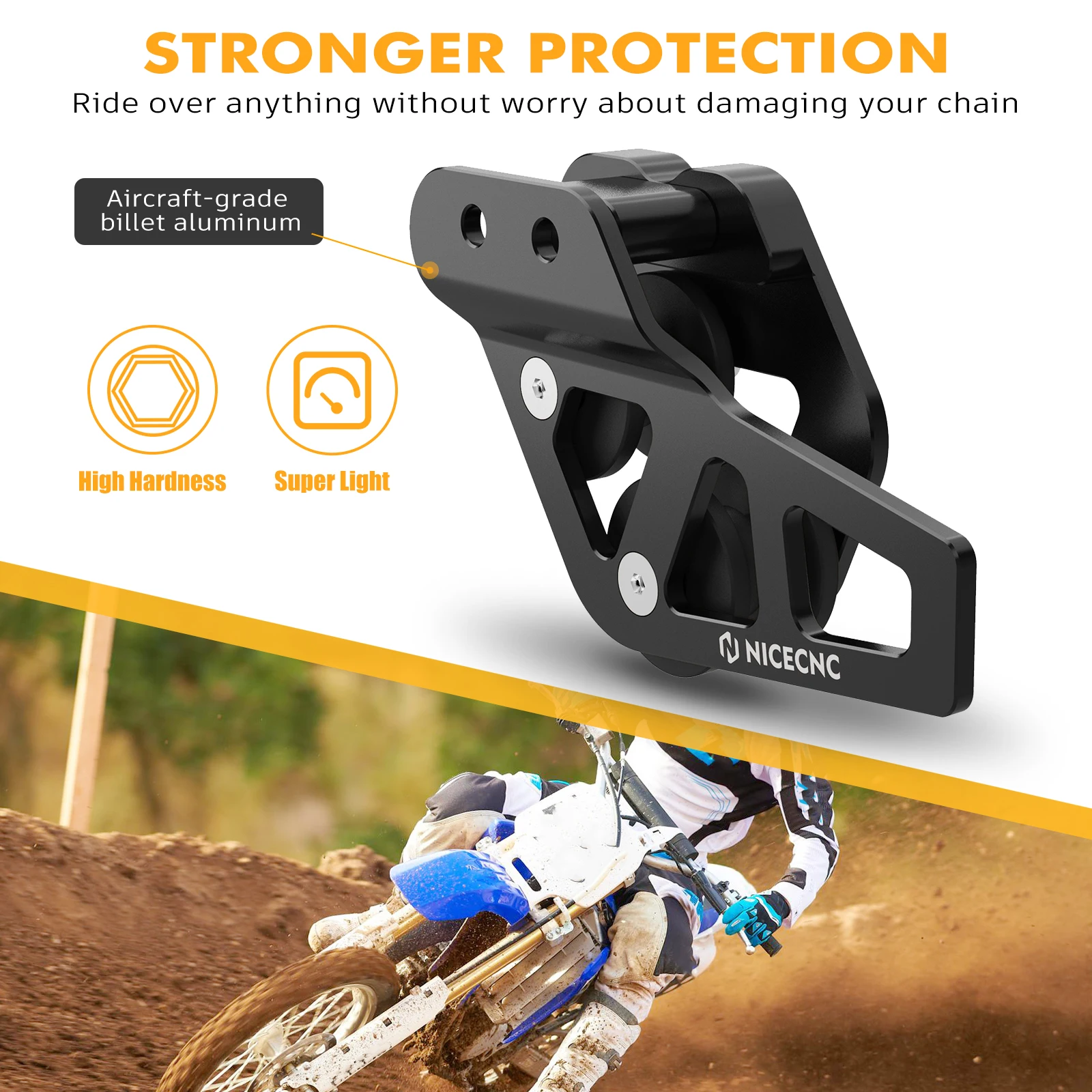 NiceCNC-Protector deslizante de guía de cadena para Yamaha YZ85 2003-2018 2017, deslizador de empuje de soporte de cadena de bicicleta de cross de aluminio